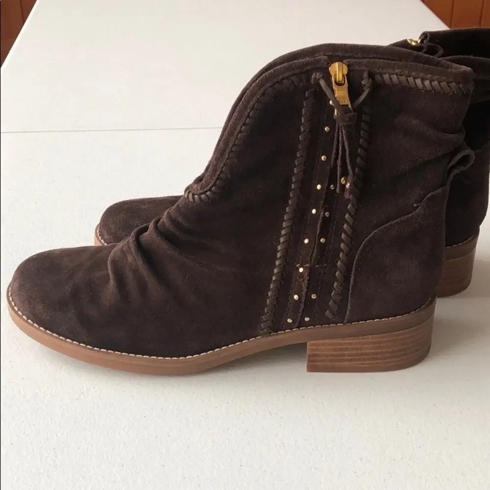 NEW‎ LATIGO Brown suede leather ankle boots Size 10. - Picture 2 of 5